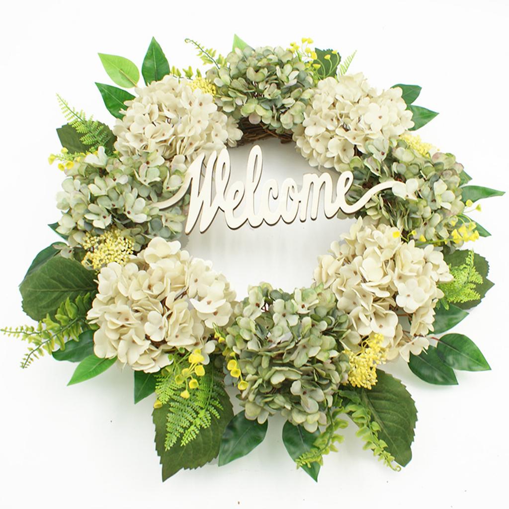 Simulationskranz Türdekoration Vintage Hortensienkranz Wandbehang Willkommenskranz