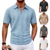 Men's Sweatshirt - Turned Collar - Half-zip Pullover Short-sleeved Shirt