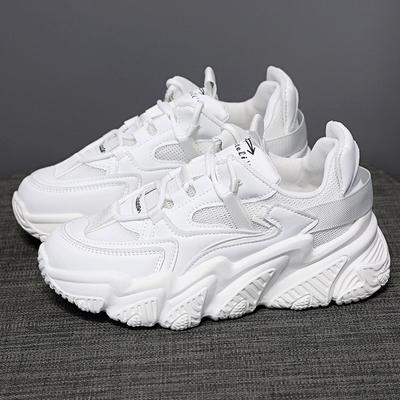 Baba Ayakkabıları Kadın Bahar Yeni Popüler İnternet Sıcak Kadın Ayakkabıları Moda Düz Renk Rahat Spor Ins Trend Beyaz Ayakkabılar