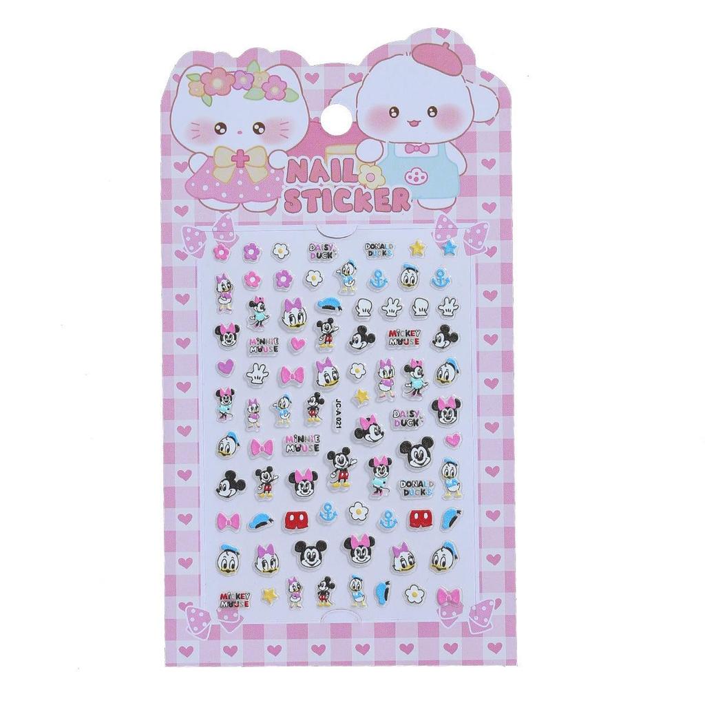 Luminous 5D Embossed Fluorescent Nail Art Stickers for Kids - Odorless Princess Design