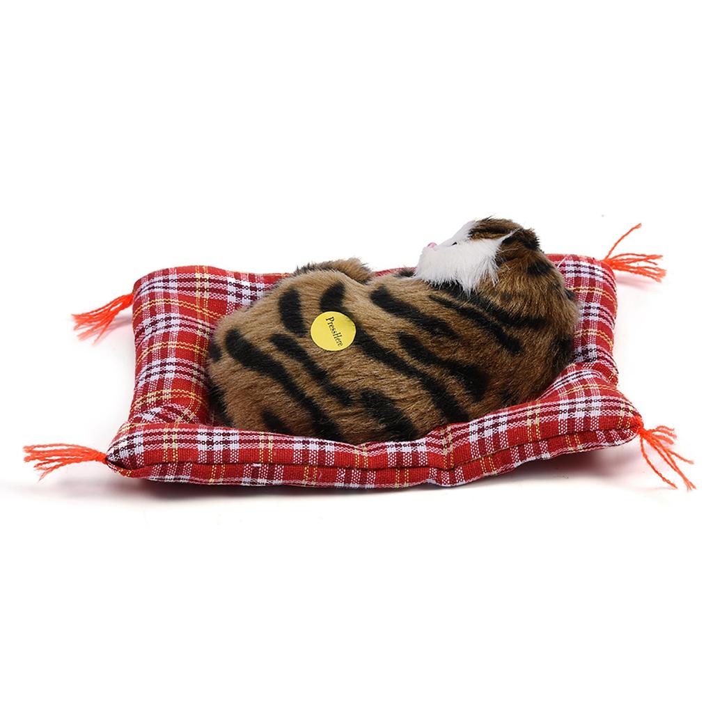 Symulacja Śpiącego Dziecka Kot Pluszowa Zabawka Dźwiękowa Wypchana Lalka Dekoracja Domu (Czarny   Brązowy)