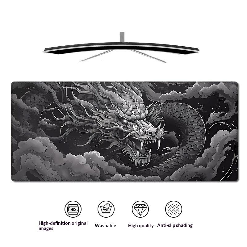Tapis de Souris Gaming Large Dragon Japonais XXL Tapis de Souris Gamer Clavier Sur la Table Tapis de Bureau Vitesse Anime 60*30cm Tapis de Souris