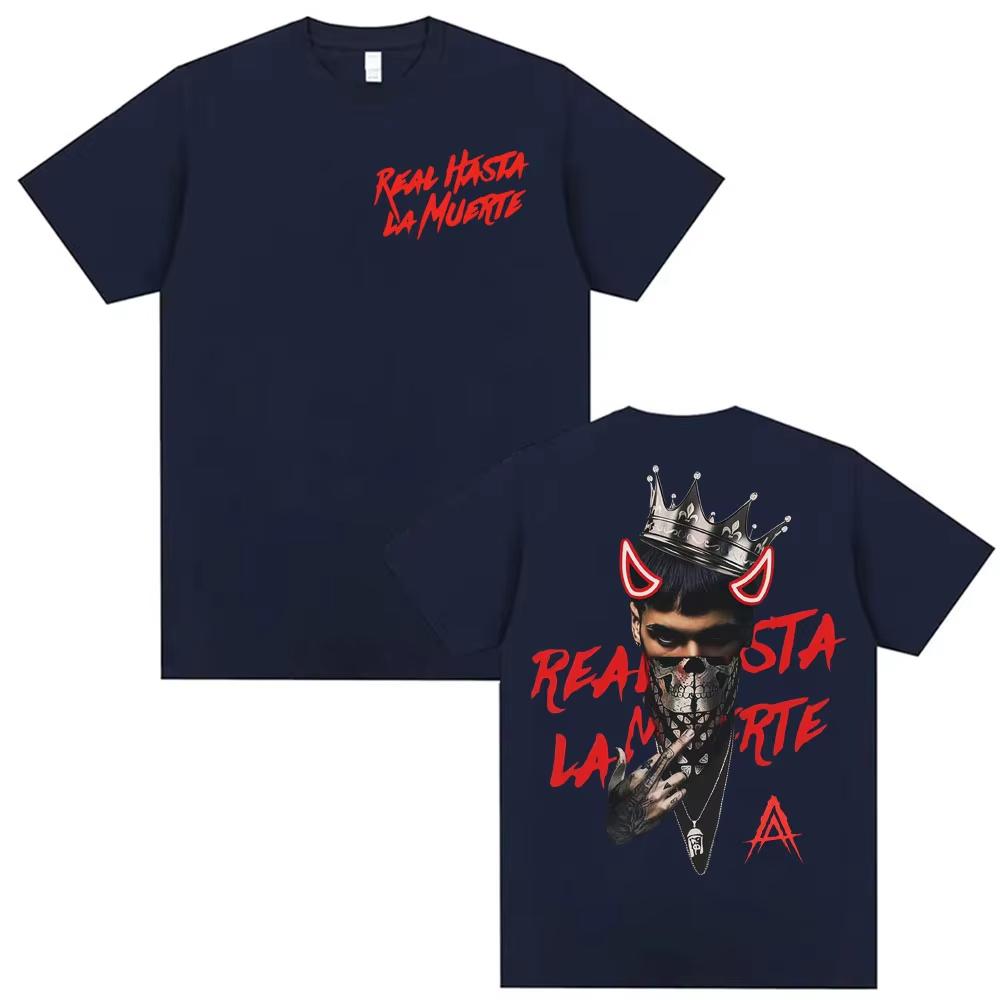

Anuel AA Rhlm 2 Real Hasta La Muerte Tour Cover TShirt Men Women Fashion High Street Gothic Clothes T-shirts Male Cotton T Shirt 4XL