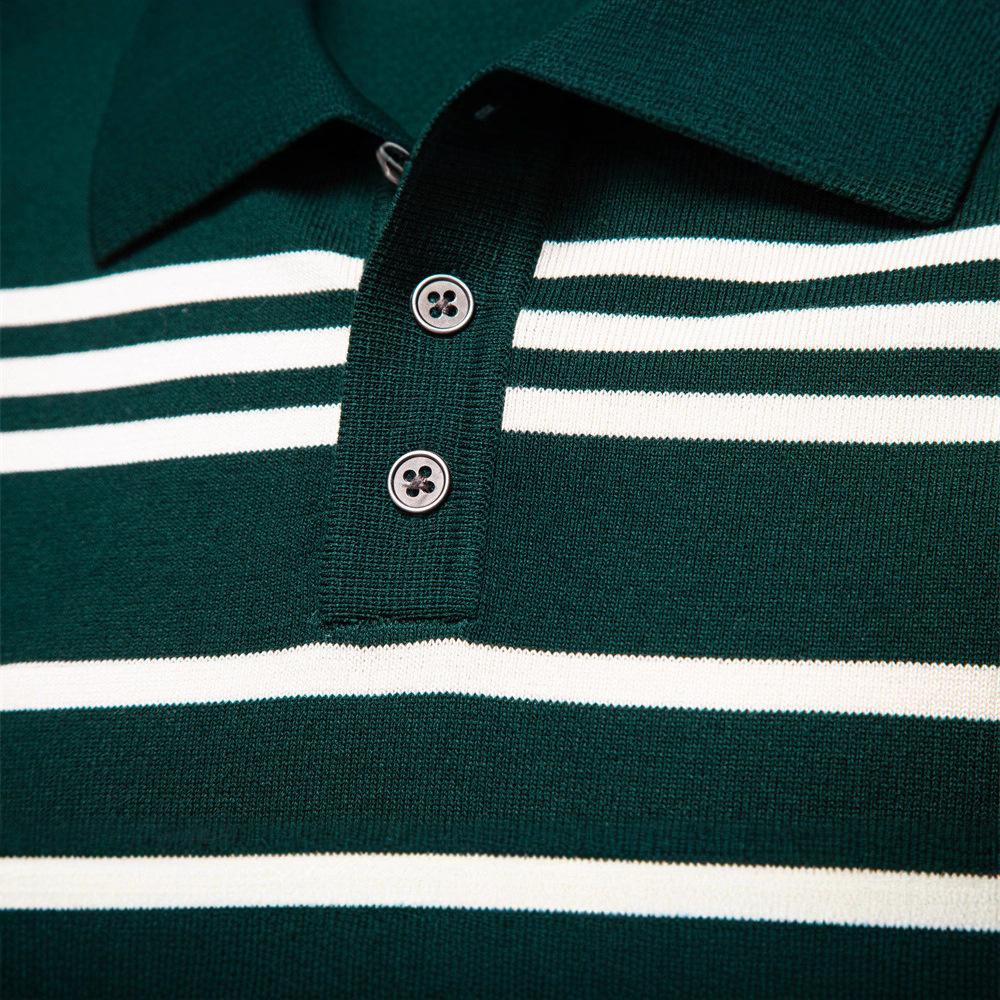 Men's Knitted Polo Shirts Long Sleeve Ribbed Textured Polo Shirt Collared Casual Golf Shirts for Men Polo Sweater Button Down Golf Pullover Sweaters