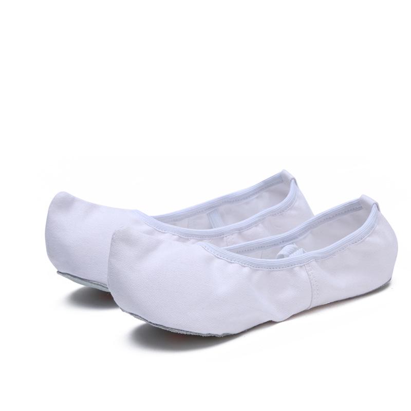 White Soft Sole Korean Hook Dance Shoes for Ethnic Performances - Flat Heel Practice Shoes