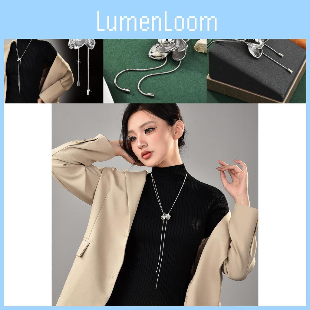 Long Fashion Forward Floral Necklace For Women With Elegant Snake Chain Accents And