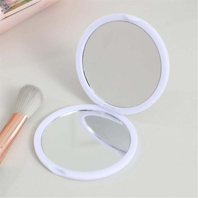 Travel Portable Foldable Vanity Mirror With Regular Glass Panel Double Side Compact Styles Handheld Cosmetic Mirror Tool