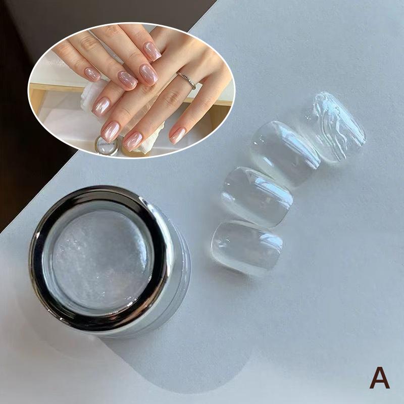 Mondlicht Perlmutt Weiß Nägel Glitzerstaub Chrom Aurora Weiß Einreibpulver Spiegelpigment Nail Art Zubehör Dekoration