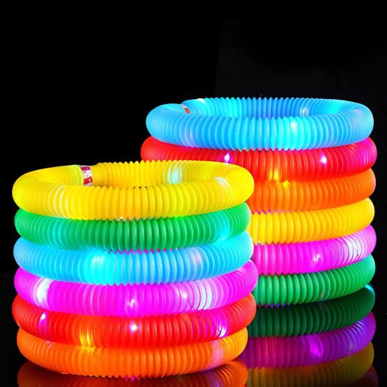 12 Pcs Glow Sticks Party Favors LED Light Up Pop Tubes Kids