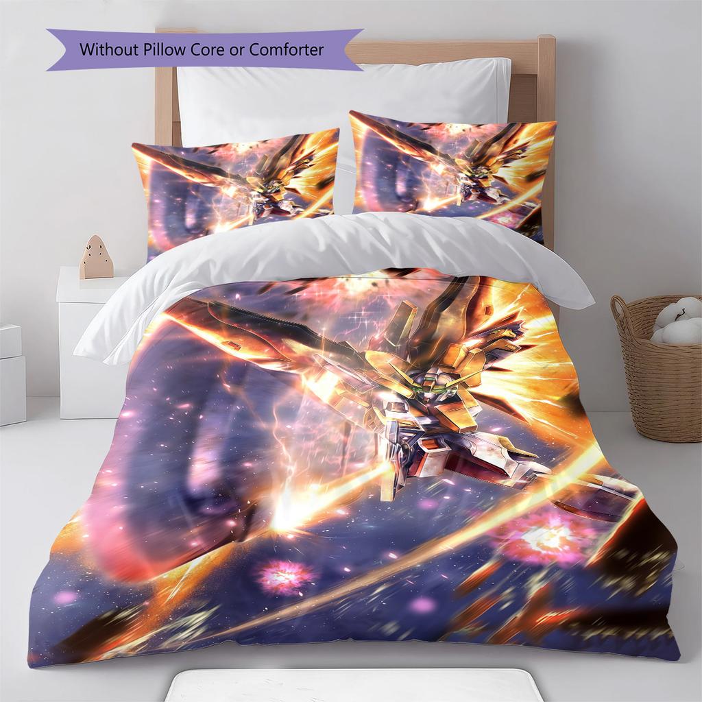 Gundam Bedding Set Char’s Zaku Anime Duvet Cover Polyester Soft Bed Linen Bedroom Set -QJY