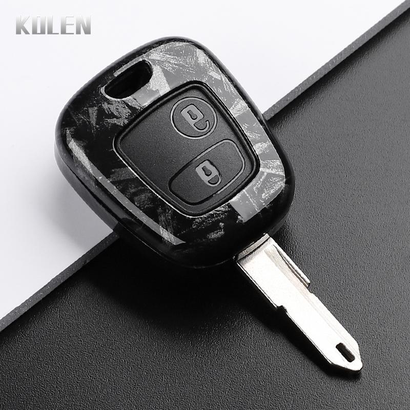 

Abs Carbon Fiber Style Car Key Case Cover For Citroen C1C2 C3 C4 For Peugeot 106 107 206 207 306 307 406 407 For Toyota Aygo Fob
