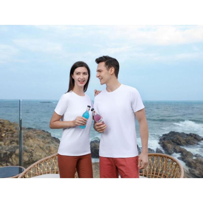 Minimalist Breathable Unisex Tee Solid Color Unisex T-shirt for Women and Men Summer Crew Neck Lightweight Tops YG-002