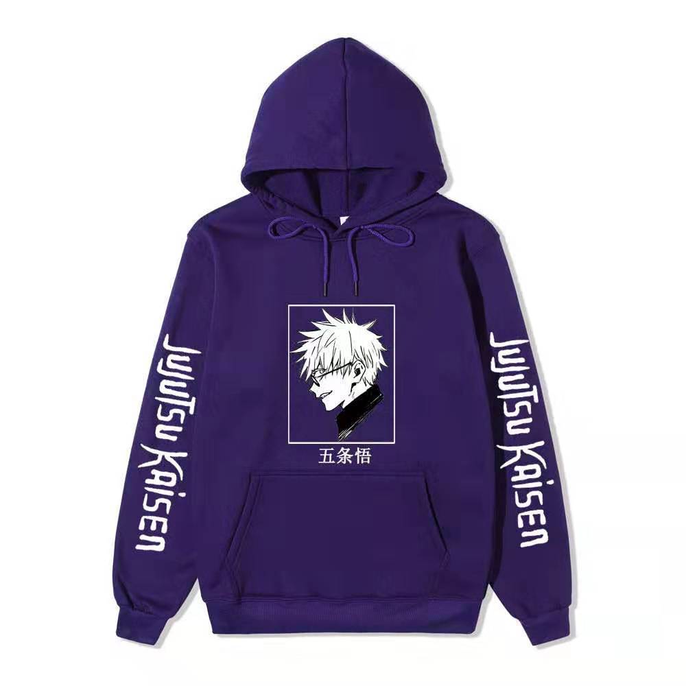 Jujutsu Kaisen Gojo Satoru Hoodie Unisex Fleece Sweatshirt Anime Print Autumn Winter Casual Pullover