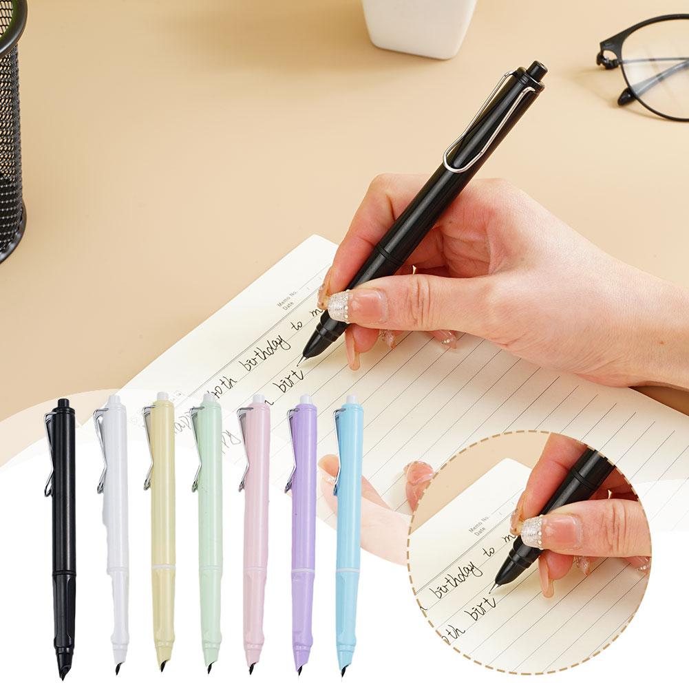 Fountain Pen Press Type Ink Pen Nib Converter Push Action Automatic Writing Pens Retractable Fountain Pen Office Stationery