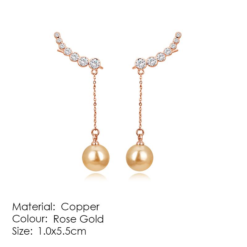 

Ear Line Chain Earring For Women Elegant Earring Accessories Long Earing Cubic Zirconia Imitation Pearl Fashion Zircon E683
