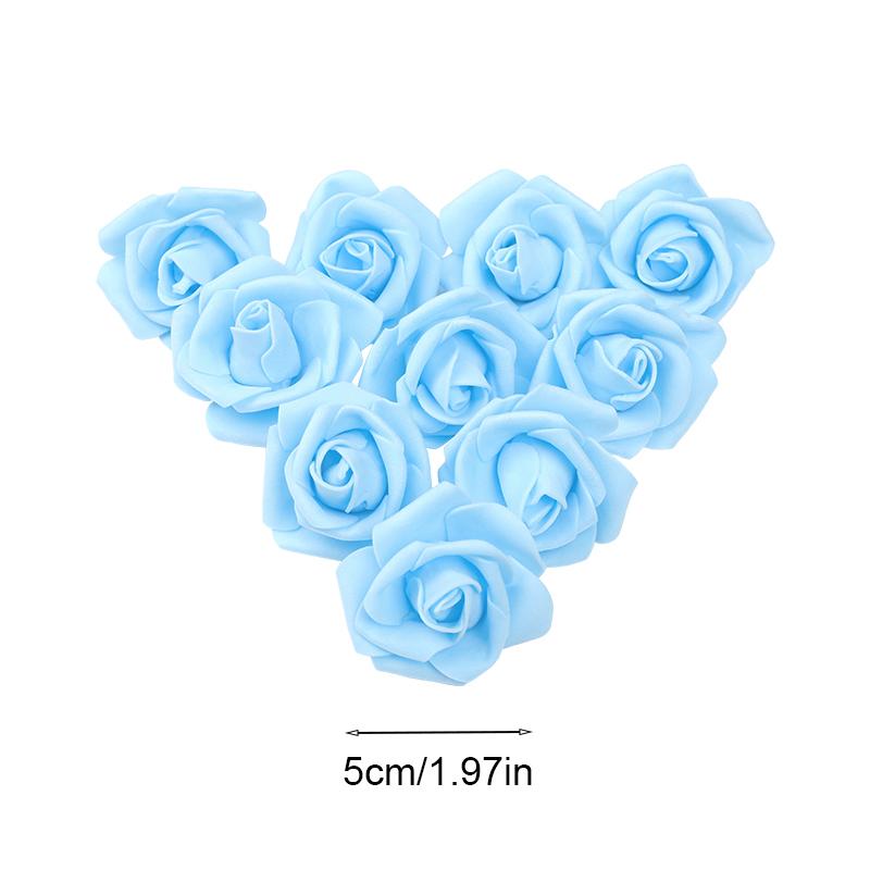 20/50Pcs 5cm Foam Rose Head Artificial Teddy Bear Roses Flower Handmade DIY Gift Decoration Wedding Party Christmas Home Decor