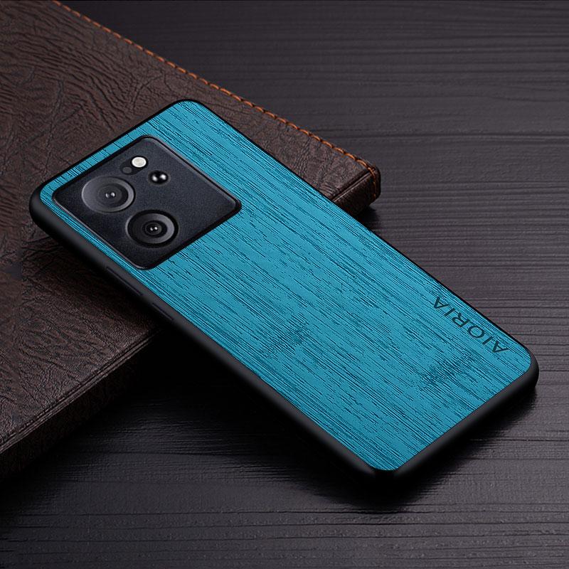 Custodia per Xiaomi 14 13 12 12S 11 10 13T 12T 11T Pro Ultra Lite Custodia in pelle di bambù con motivo in legno Custodie di lusso