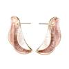 Popular hand-painted Mori feather stud earrings personalized versatile light luxury high-end women's earrings