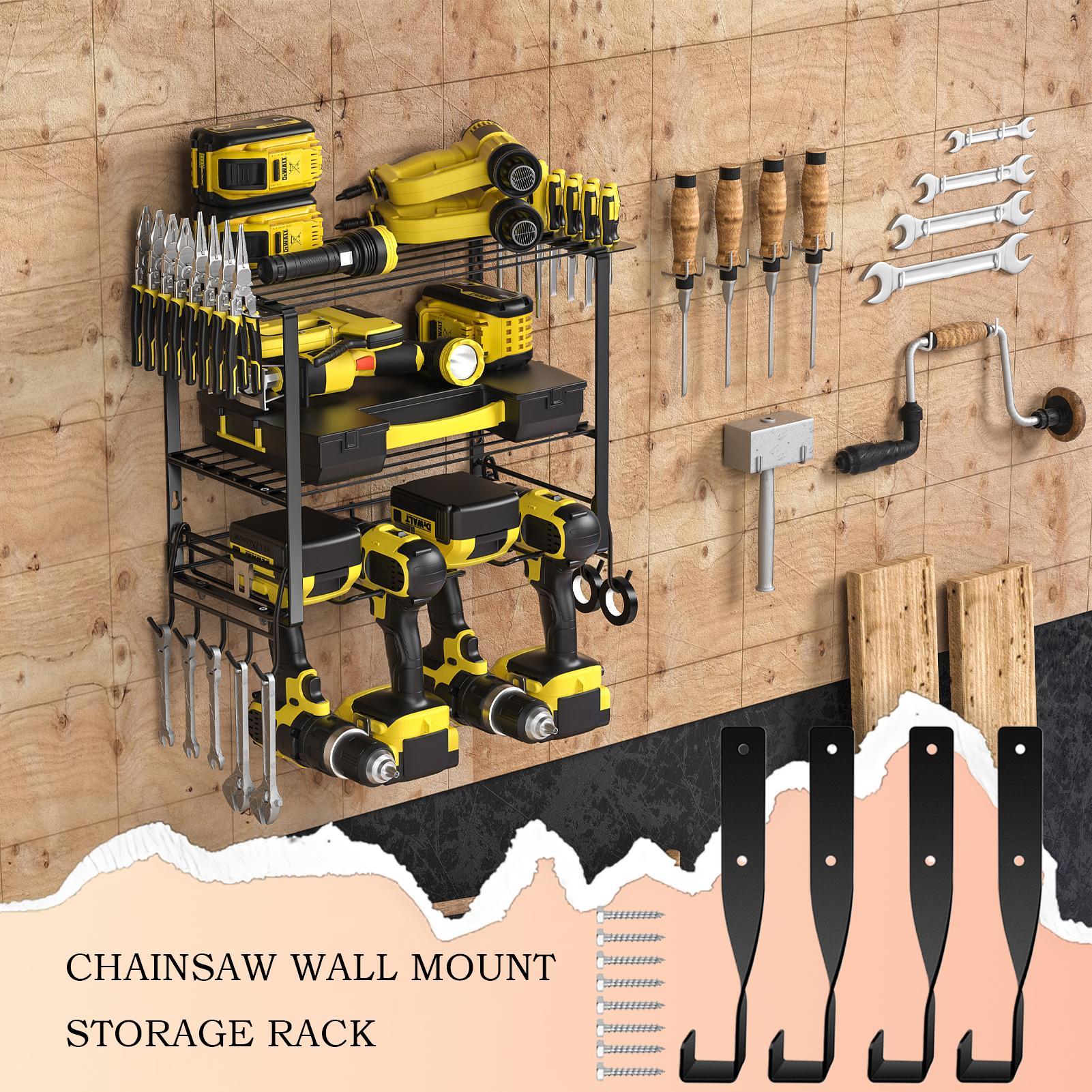 

4 шт. Настенный держатель для бензопилы Металлический Ржавчиностойкий Экономия места Организация Прочный Стеллаж-вешалка для хранения бензопил Крючок CN