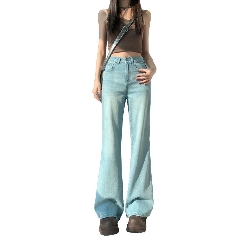 

Свободные джинсы женские весна-лето Расклешенные брюки с высокой талией на резинке Женские весенние джинсы Micro-pull Женские весенние 2XL