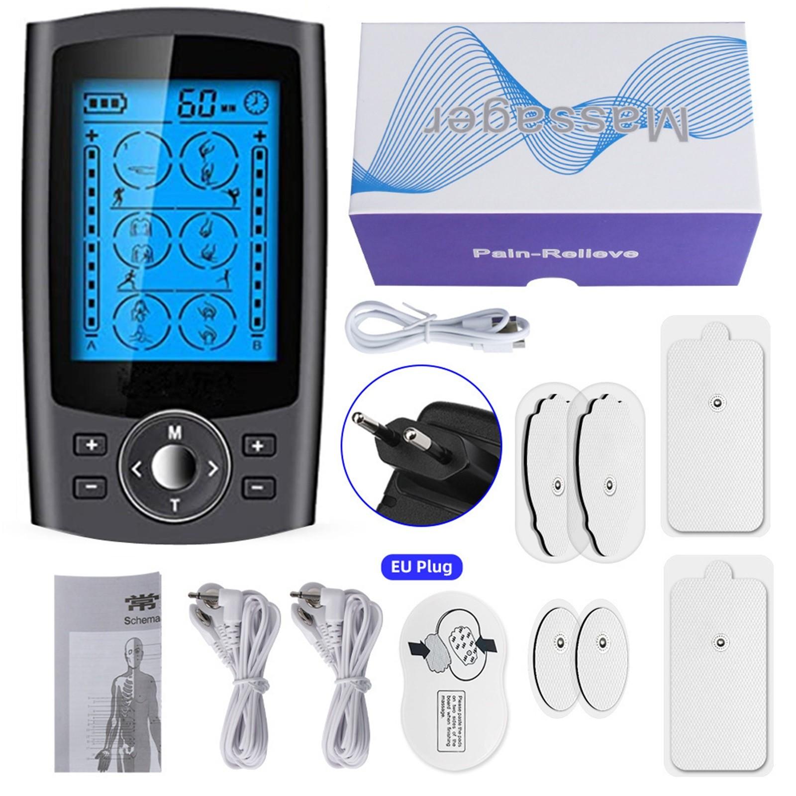 

Двухканальный TENS-аппарат 24 режима стимулятор мышц для облегчения боли, электронный массажер, мышечный массажер One Size