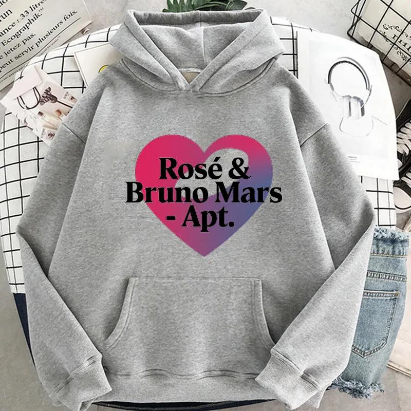 Song Graphic Hoodies ROSÉ Bruno Mars Sweatshirts Sudaderas Hombre Winter Hooded Pullovers Unisex Tops