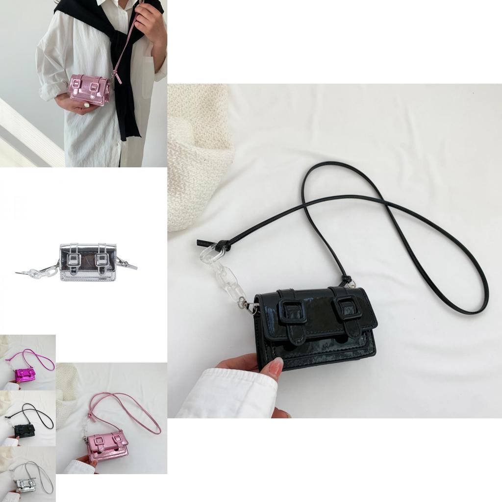 Urban Chic Mini Shoulder Bag Pu Material Box Shape Magnetic Closure Camera Pocket Stylish For Daily Use