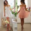 Women's Square Neck Sleeveless Tiered Ruffle Cutout Mini Dress Casual A Line Short Dress