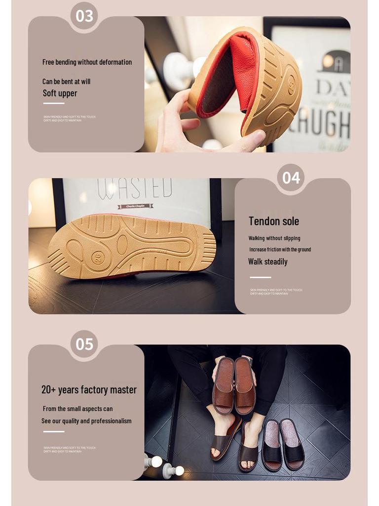 Waterproof Non-Slip Indoor Leather Slippers for Men & Women - Perfect for Bathroom or Home Use