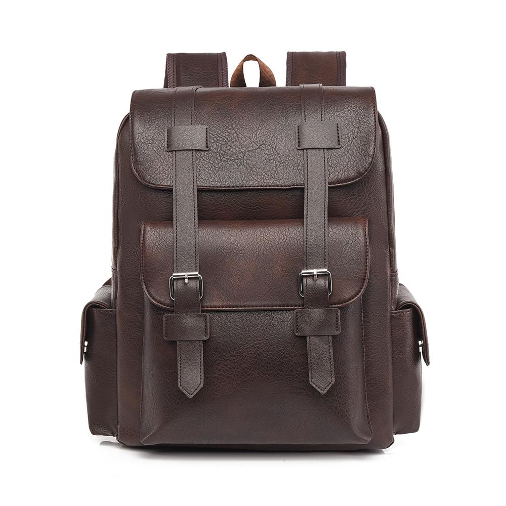 Large Capacity Men's Backpack Multi-Function PU Backpack Travel Computer Bag Women Backpack