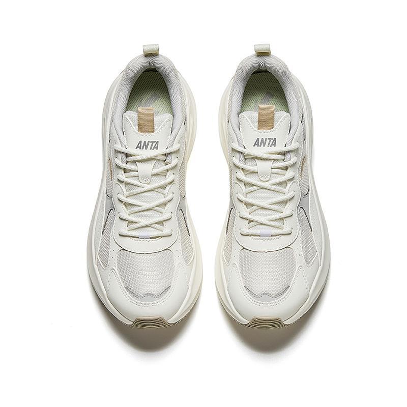Anta Comfortable Slip Resistant Durable Low Top Casual Running Shoes Men Sneaker White Gray 112448813-11