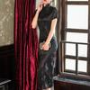 Lady Cheongsam Guler Mandarin Talie Slim Slim Stil Chinezesc Înalt Split Cheongsam Femeie