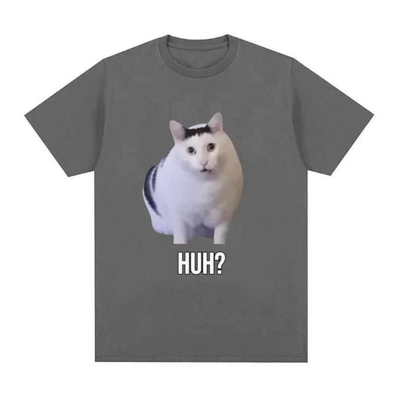 Gatto dice "Eh?" Maglietta Meme Divertente Uomo Donna 100% Cotone Traspirante Manica Corta Oversize T-Shirt Moda Harajuku Tee Shirt