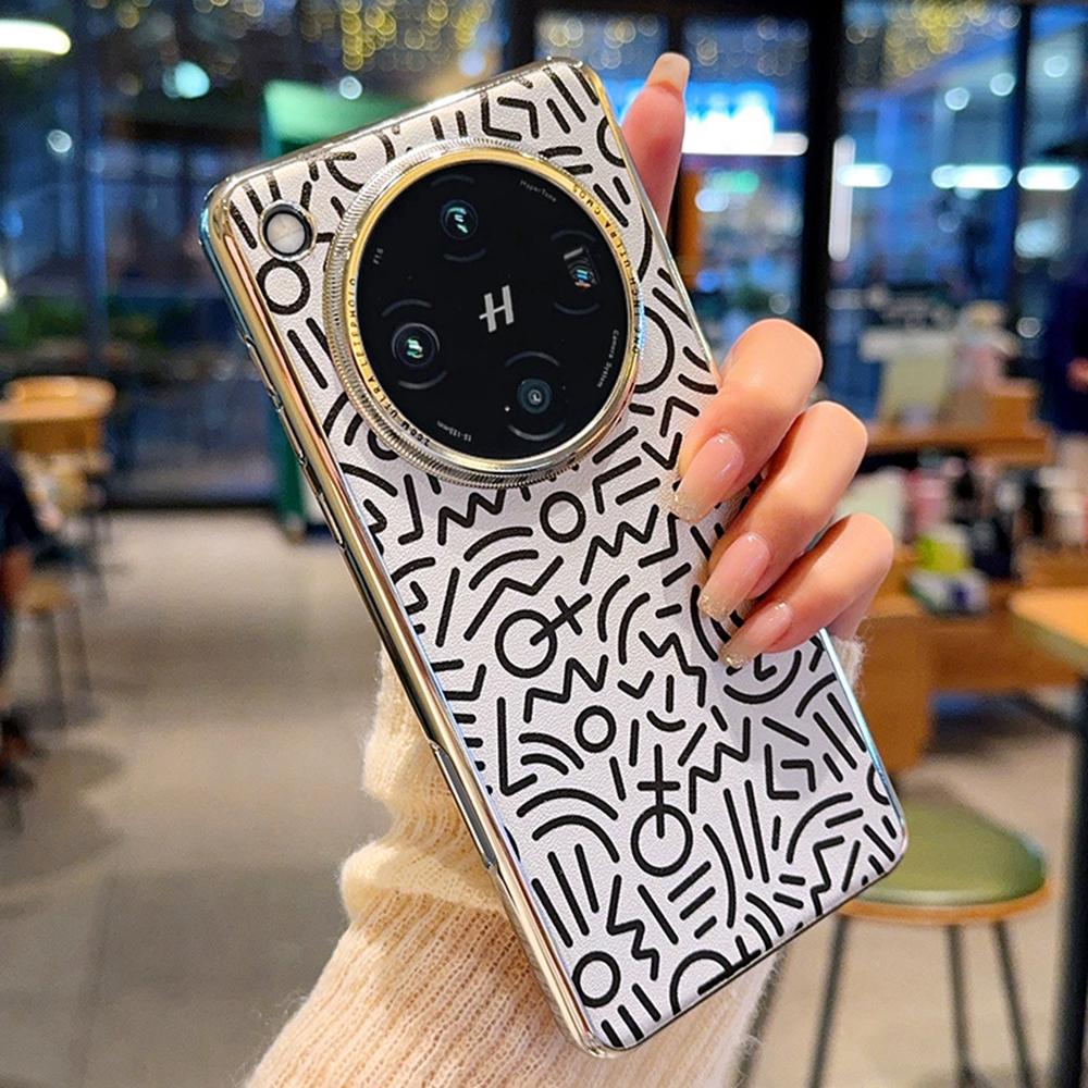 For Oppo Find X8 Pro 5G Case Creative Doodle Leather Electroplated Phone Back Cover