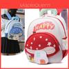 Mochila Infantil Cartoon de Cogumelo com Letras em Tecido Oxford Leve para Uso Escolar