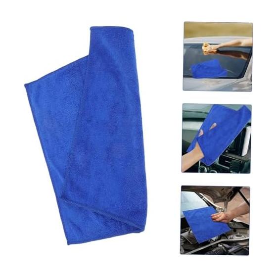 VORCOOL Microfiber Car Wash Towel Set of 10, 30 x 30 cm, Blue, Thick, Absorbent, Compact Design, Car Cleaning Cloth, Car Wash Cloth, Car Cleaning