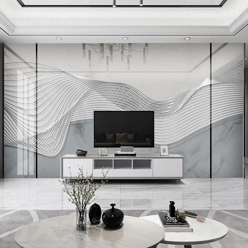

Индивидуальные фрески на стену Современные 3D-стерео абстрактные золотые линии Фреска Гостиная Телевизор Диван Спальня Фоновая стена Papel De Parede 200 cm(W) x 140 cm(H)
