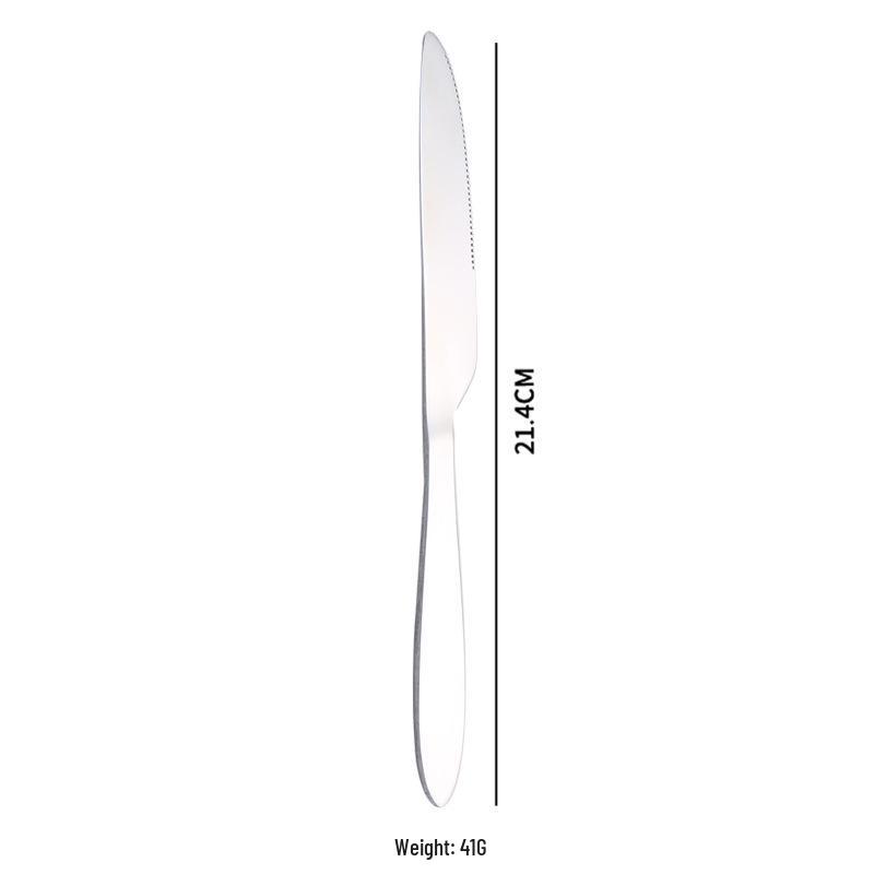 Western Cutlery Set - Thickened Pointed Handle, Stainless Steel Fruit Fork, Dessert Spoon, Steak Knife, Fork & Spoon, New Chinese Style.