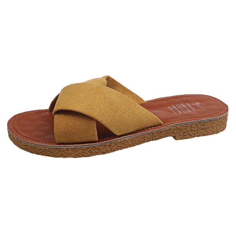 Slippers women's outer wear summer new 100, with beef tendon soft-soled sandals one-word beach shoes
