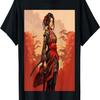 Samurai Girl Vintage Retro Sakura Cherry Blossom T-Shirt(595)
