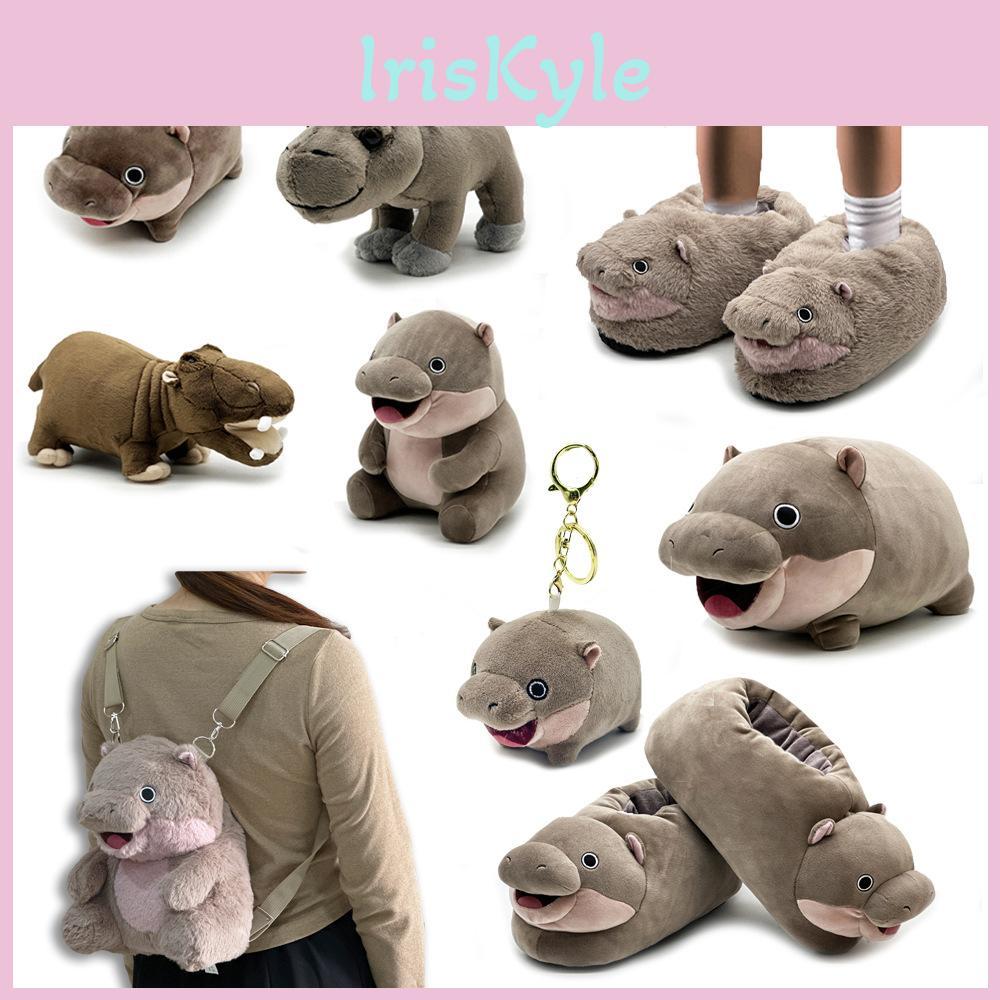 Adorable Moo Deng Plush Jumping Piglet And Gray Hippopotamus Stuffed Animal Toy