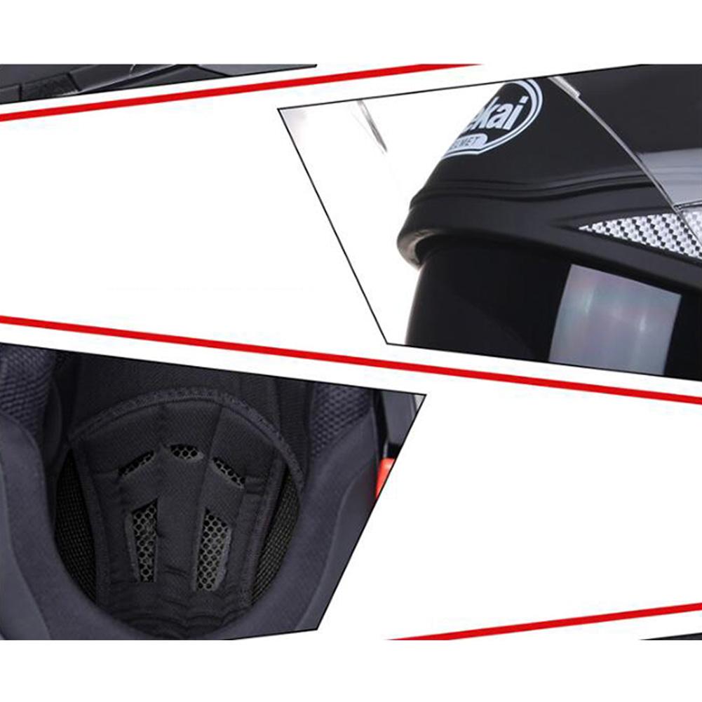 Motorcycle Helmet Full Face Dual Lens Adjustable Vent Breathable Lining Lightweight Motocross Helmet