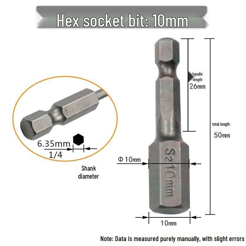 Sechskant Starke Magnetische S2 Schraubendreherbit für Handbohrmaschinen und Elektrische oder Pneumatische Schraubendreher