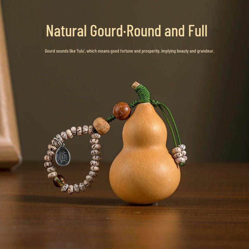 Natural Gourd Handheld Pendant – Star & Moon Bodhi Wenwan Gift