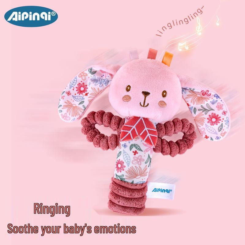 Aipinqi New Hand-Crank Baby Soothing Plush Rattle Doll, Colorful Grasping Stick Toy for Infants Aged 0-1 Year Old