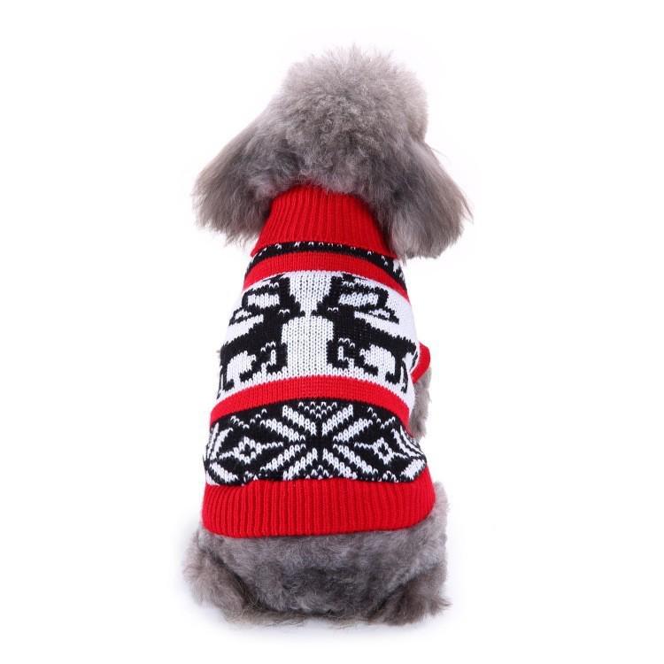 Autumn/Winter High Neck Christmas Dog Sweater - Warm Knitwear for Pets