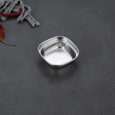 

Stainless Steel 2-Compartment Dipping Tray - Spill Proof BBQ Sauce Dish, Vinegar Bowl for Kitchen Dining Camping