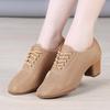 Women's Latin Dance Shoes Soft Sole Medium Heel Summer Square Dance Teacher Shoes
