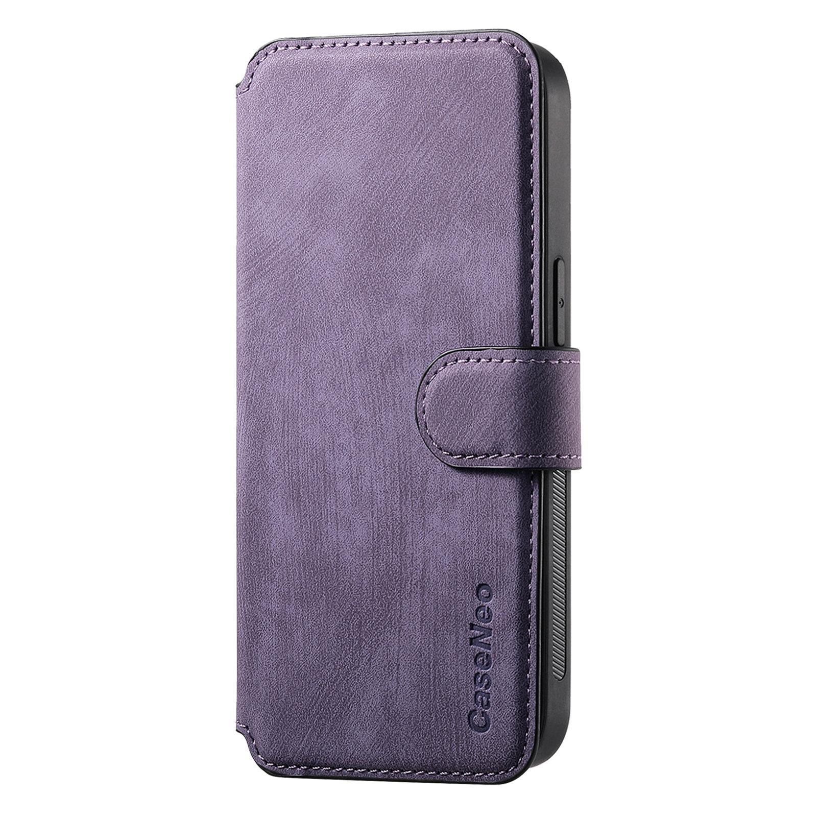 

For iPhone 16e Magnetic Case CASENEO Detachable Leather Phone Wallet Cover Brown