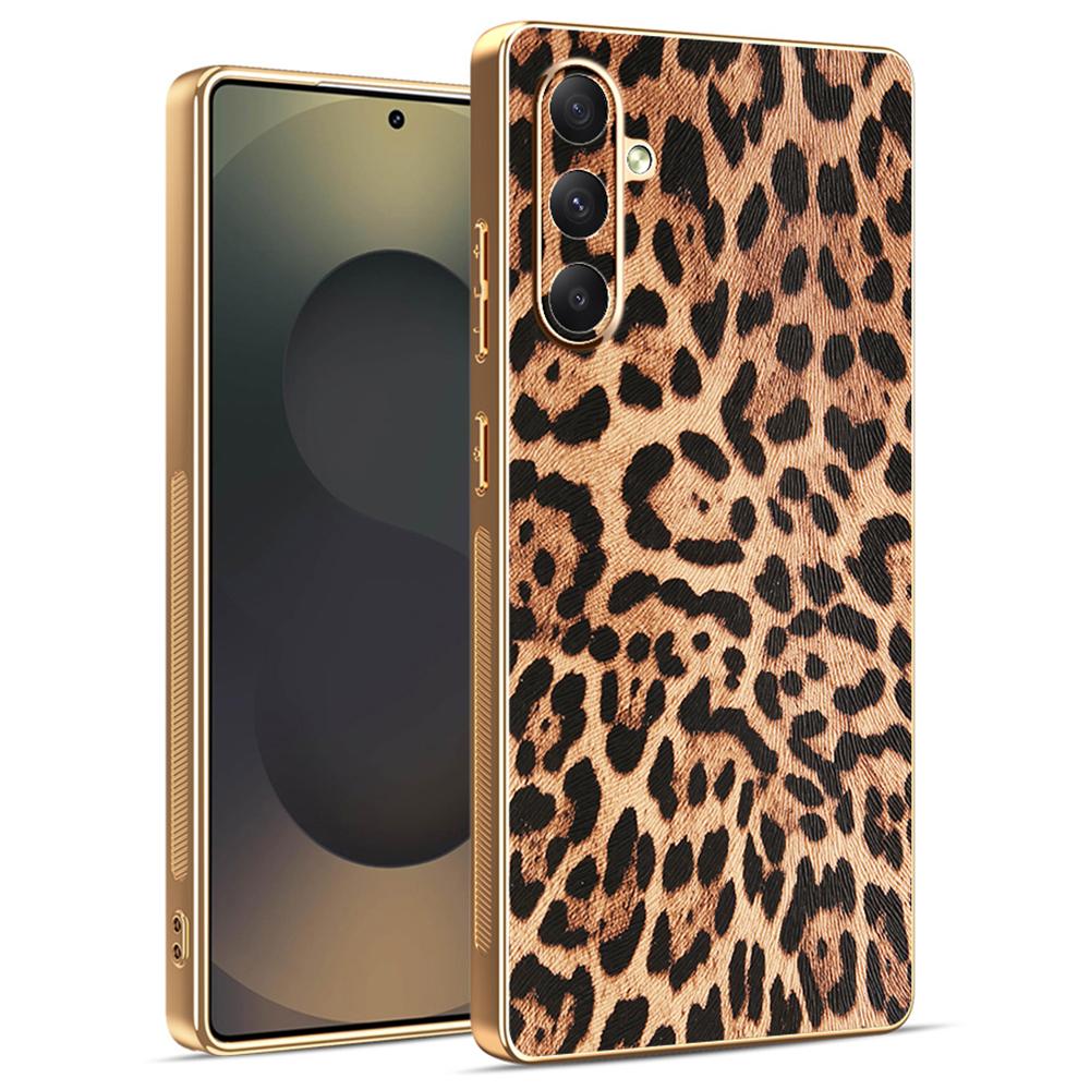 

Чохол для Samsung Galaxy A34 5G з леопардовим принтом, покритий ПУ шкірою, PC+TPU з гальванічним покриттям, чохол для телефону A